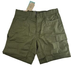 prAna Double Peak Shorts Mens‎ 33 Green Lightweight Cargo Hiking Outdoor UPF 50+